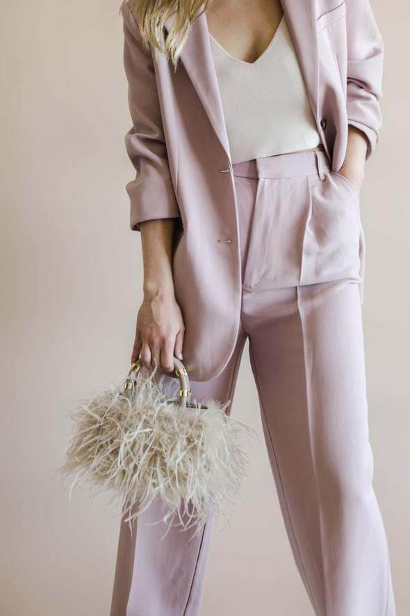Feather bag, $450, at J. LOWERY | Image: J. LOWERY J. LOWERY feather bag