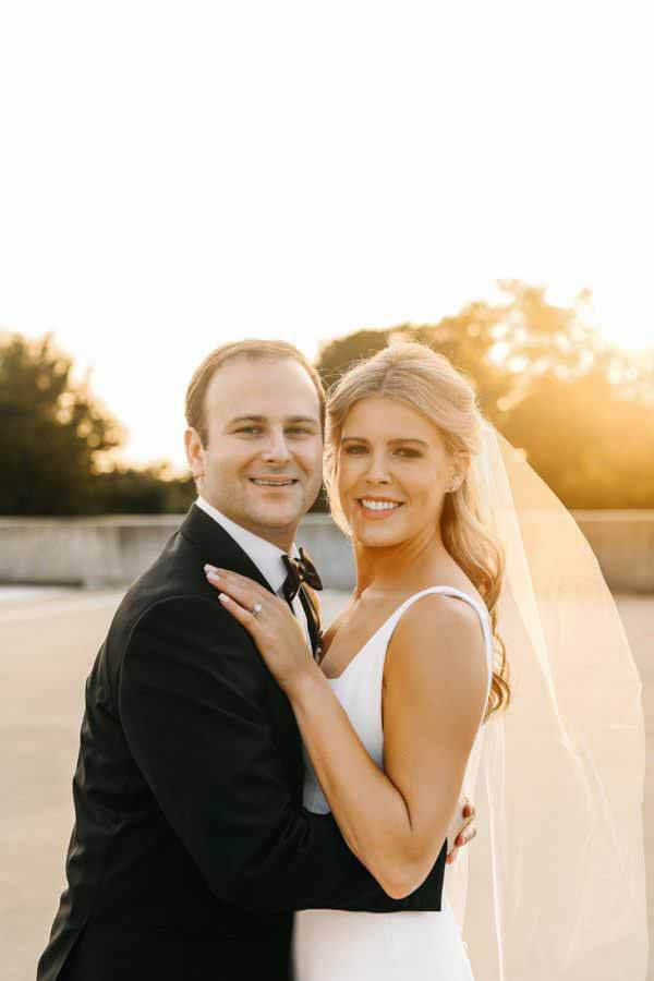 Chris Levy of Oak Hall and Haley Young wedding portrait