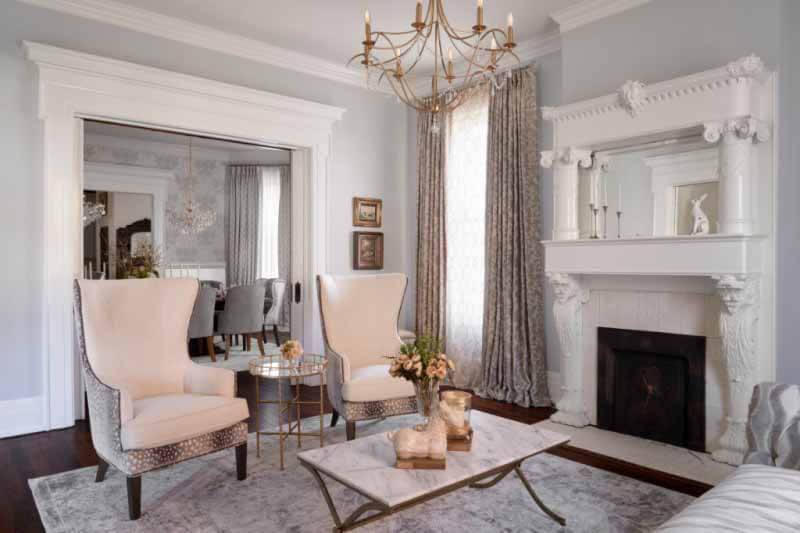 Parlor at renovated Victorian house in Murfreesboro