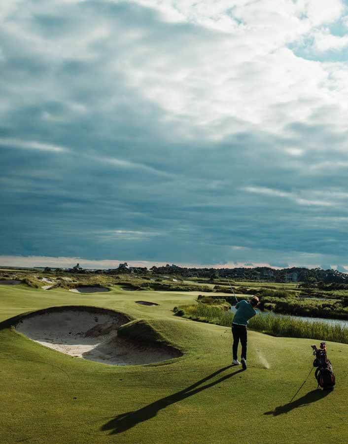 Man on golf course