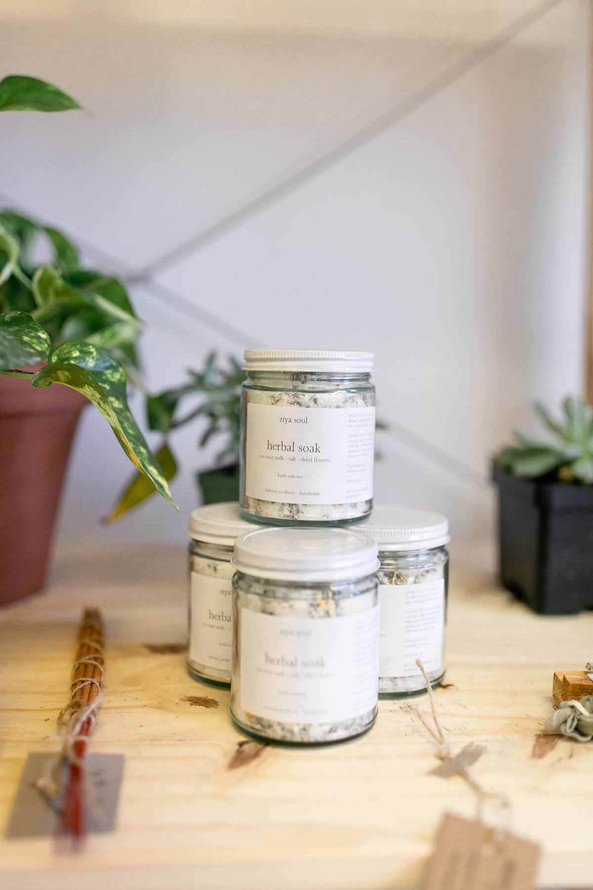 Terra Cotta carries products made by Black creatives in Memphis, including Keneisha’s skincare line, Ziya Soul. Herbal soak from Ziya Soul