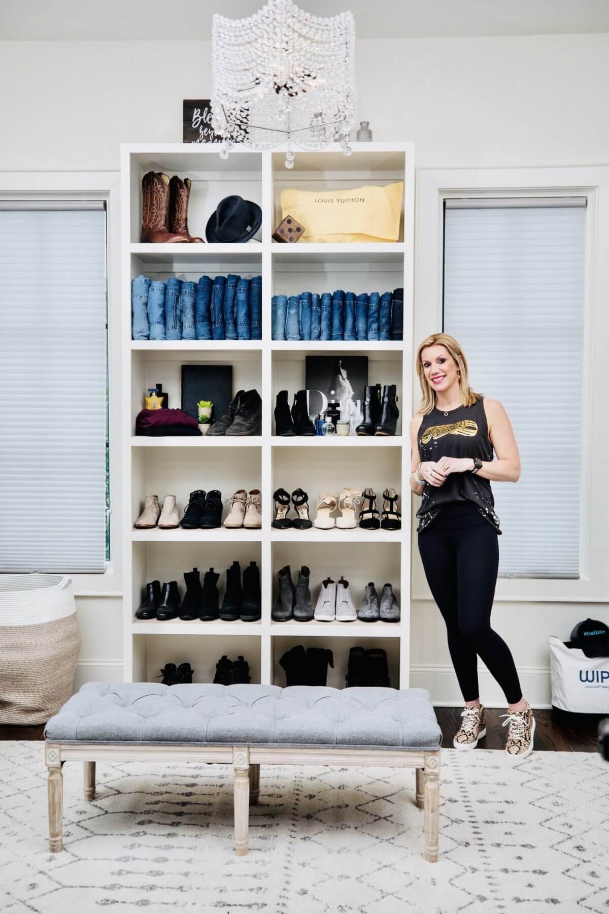 Beth Hayden in a closet she organized