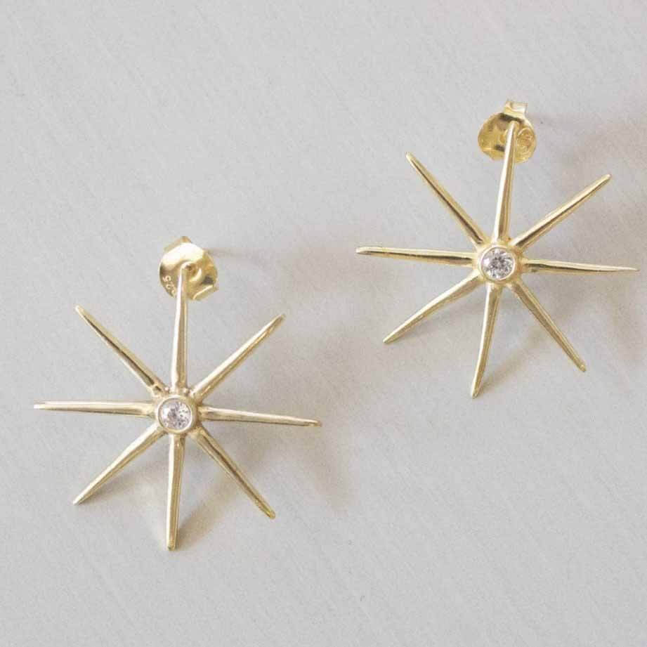 Shop the Ever Alice Studio "Blake" earring for $58 HERE. Image: Ever Alice Studio Gold starburst earrings