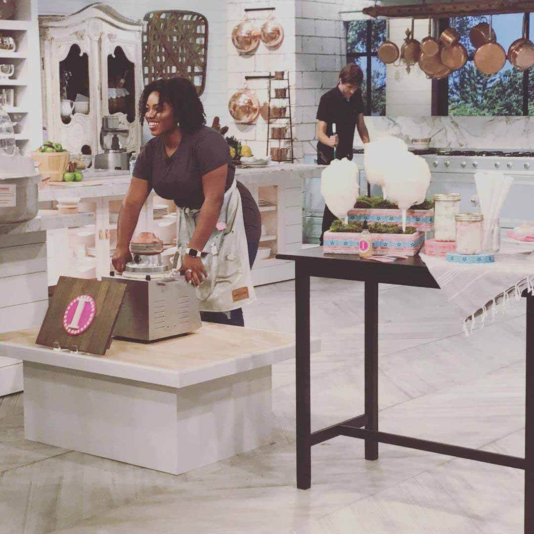 Teneal Ivery (pictured) created Ivory Cotton Bar in February of 2017 as "Nashville’s first organic cotton candy company." Image: Phillip Madison Teneal Ivery spinning cotton candy