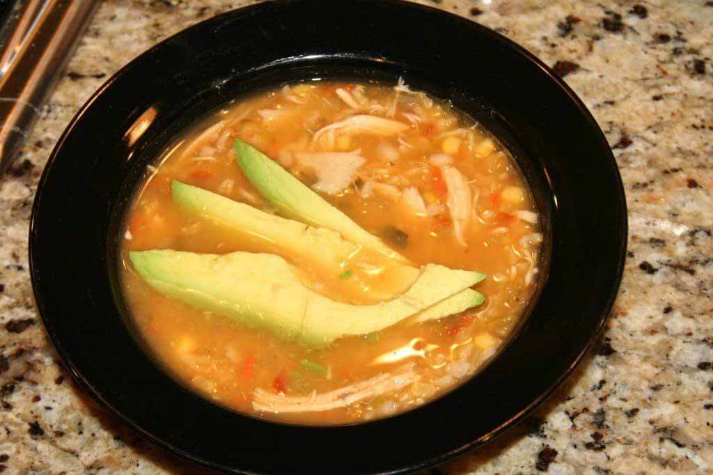 Chicken tortilla and rice soup