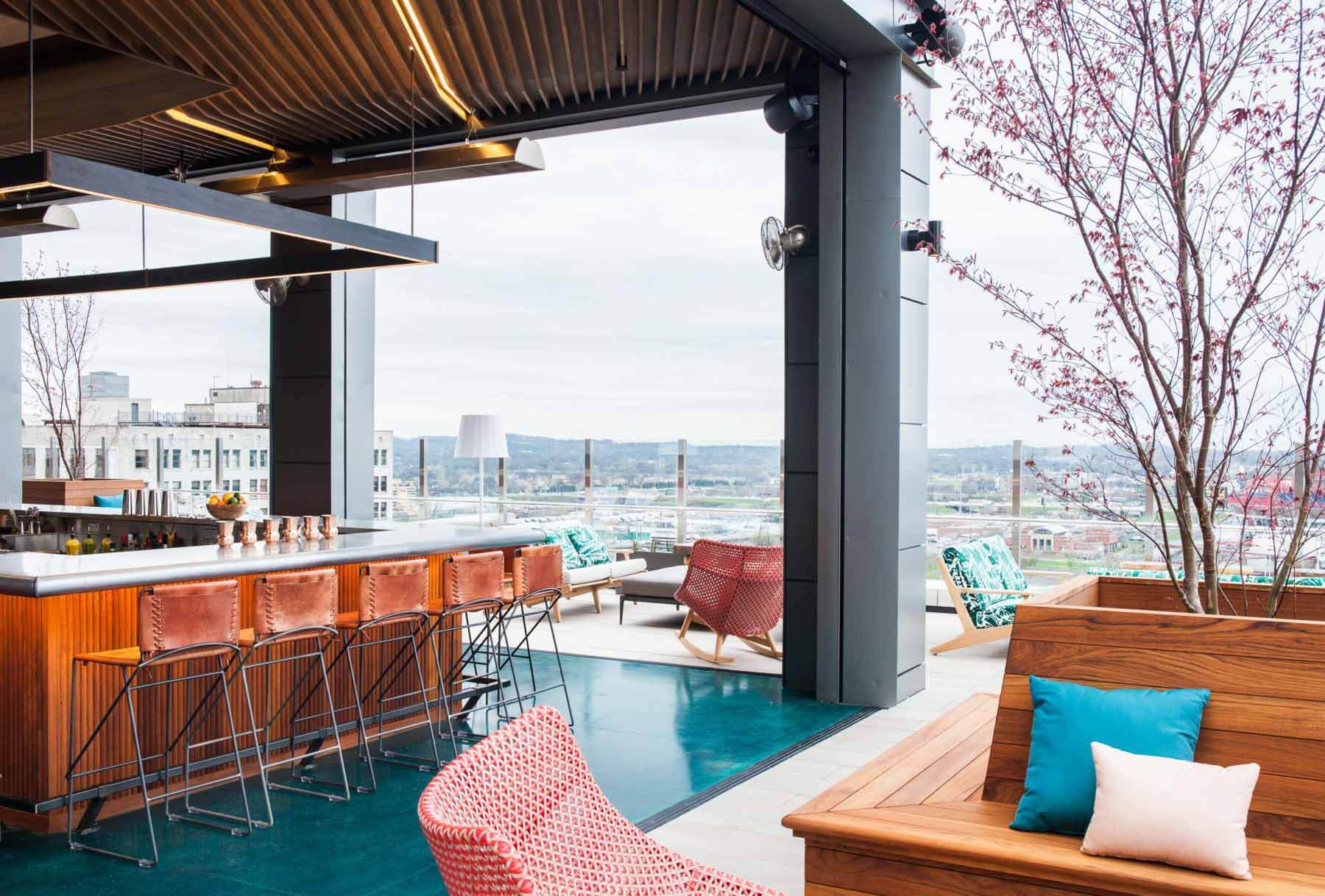 A heated patio with a view, at Rare Bird