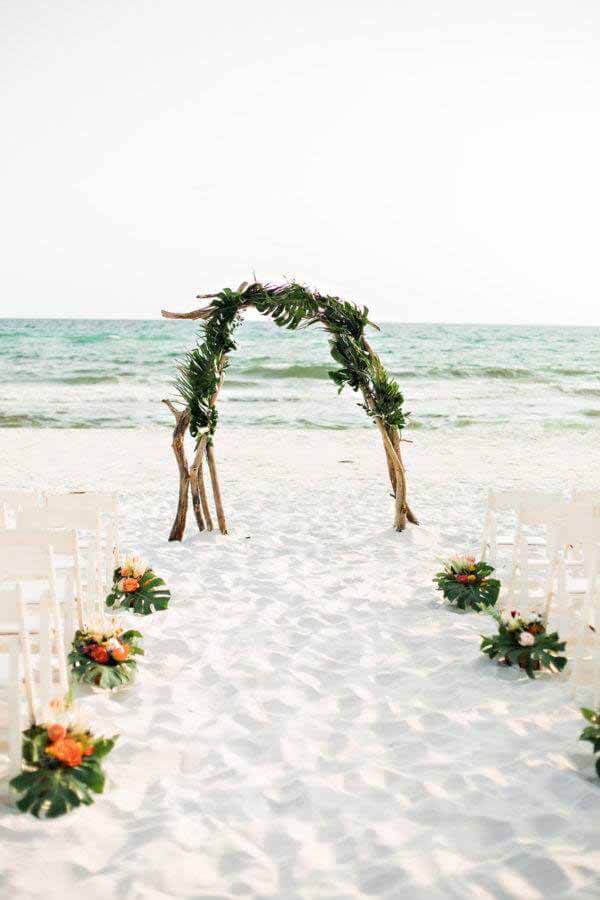 Ceremony set-up on beach