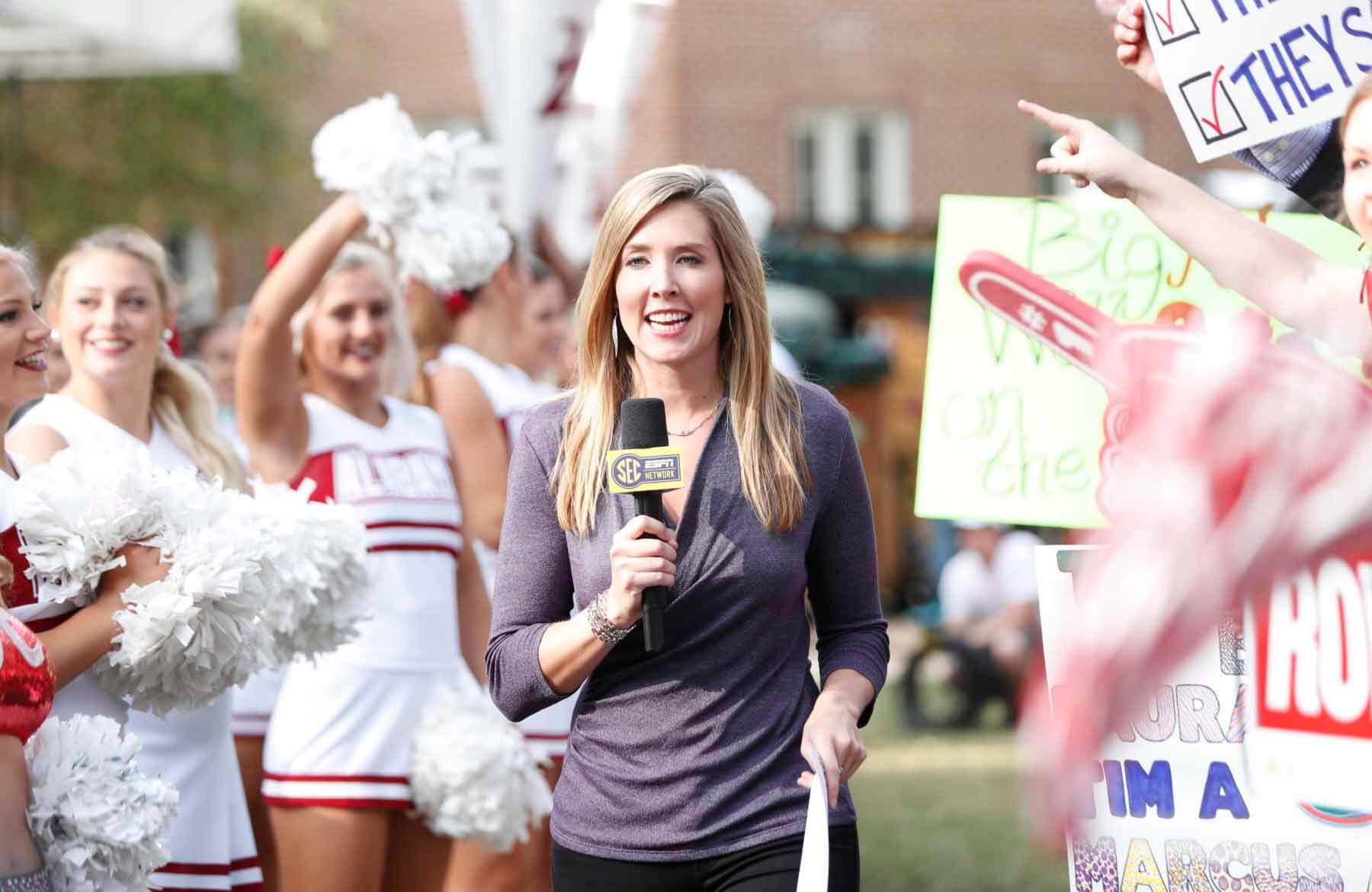 Lauren Sisler on set of SEC Nation