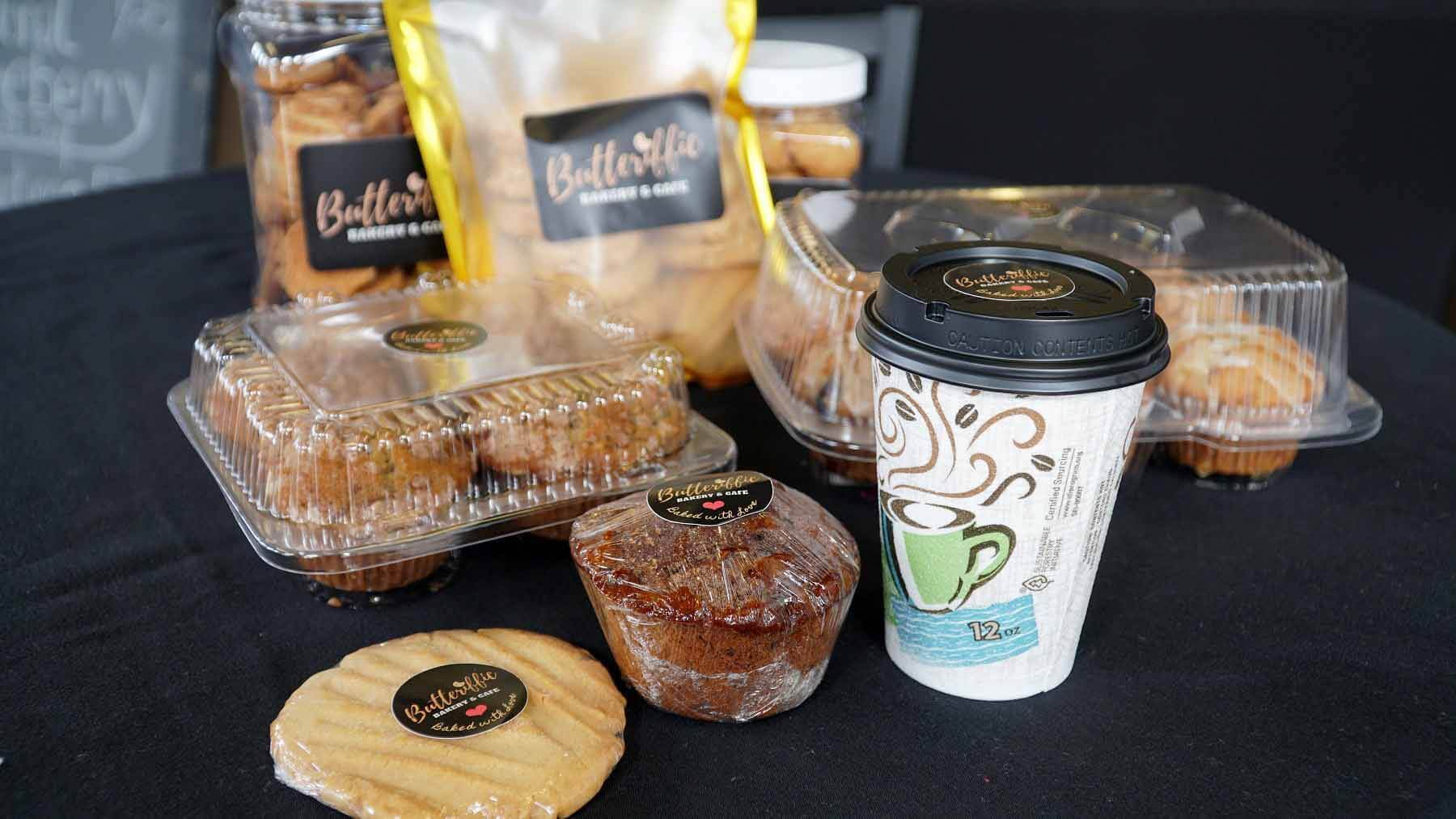 Kick start your day with a locally roasted coffee and a homemade muffin – and be sure to grab a cookie or two for later in the day! Image: Antonio Harris Coffee and homemade muffin from Butteriffic