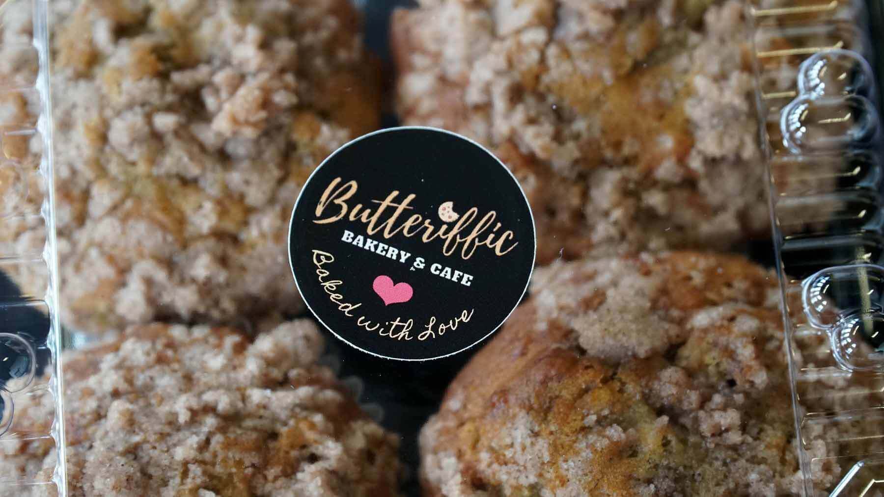 Everything at Butteriffic is baked with love. Image: Antonio Harris Homemade muffins from Butteriffic, a new Memphis restaurant