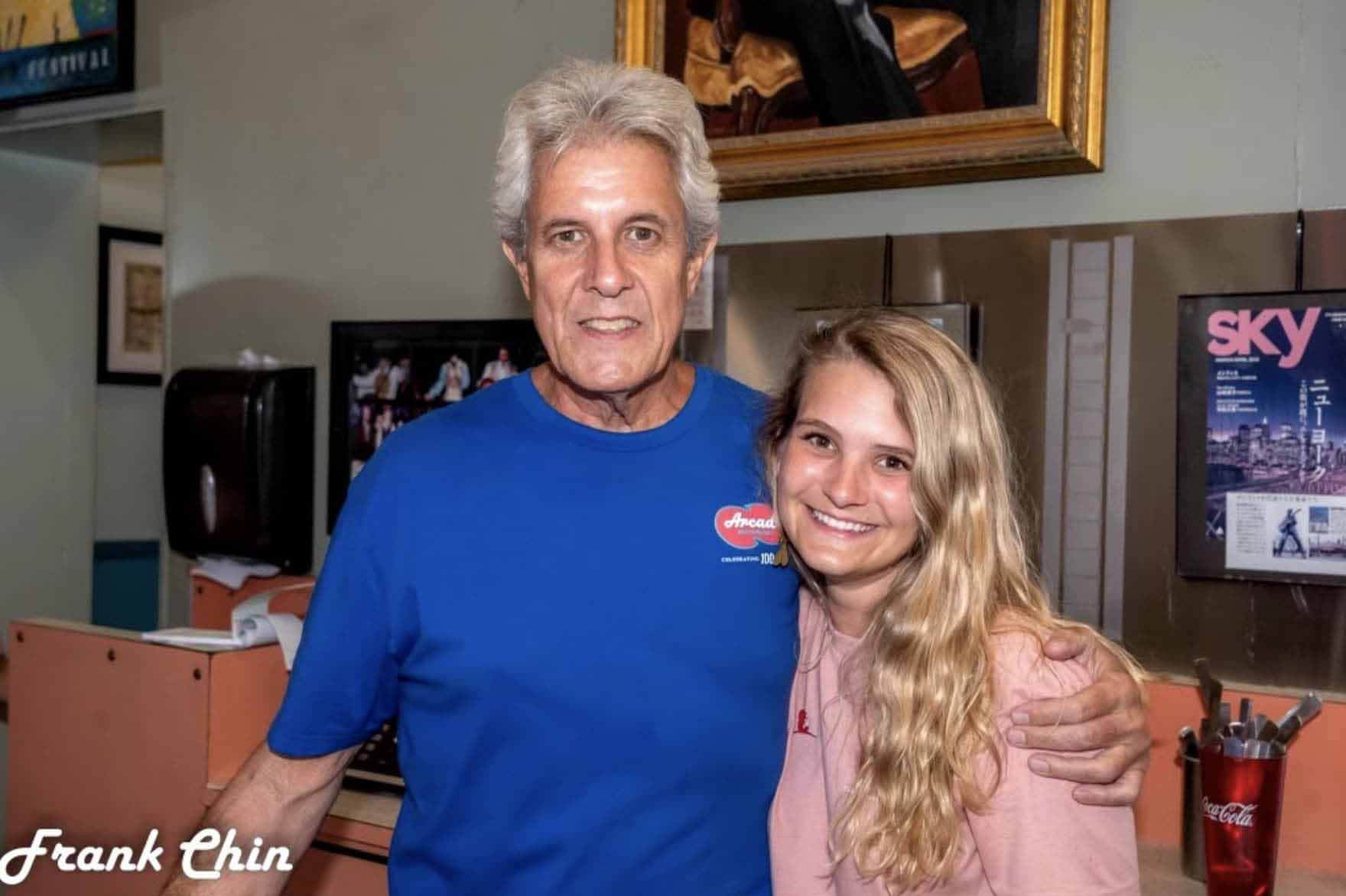 Kelcie posing with Harry Zepatos Jr., the former owner of The Arcade, a legendary Memphis restaurant