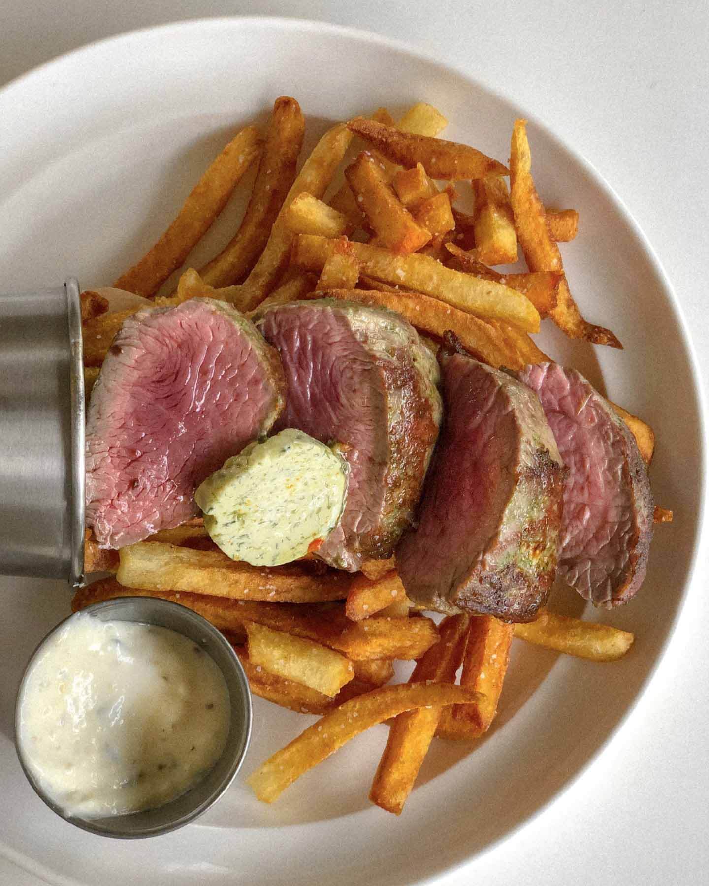 Perfectly prepared steak frites are one of the most popular items on the menu. Image: Edge Alley Steak frites from Edge Alley in the Edge District
