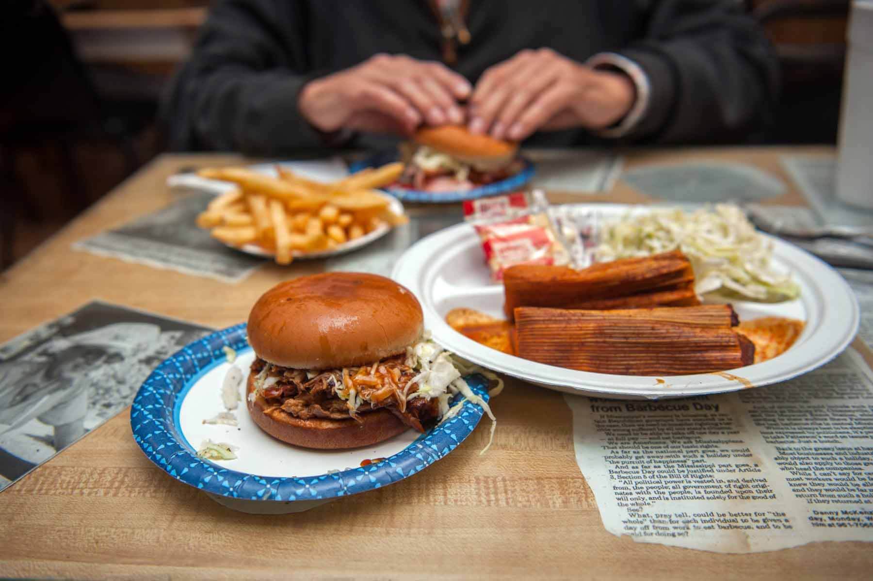 Food from Abe's Bar-B-Q