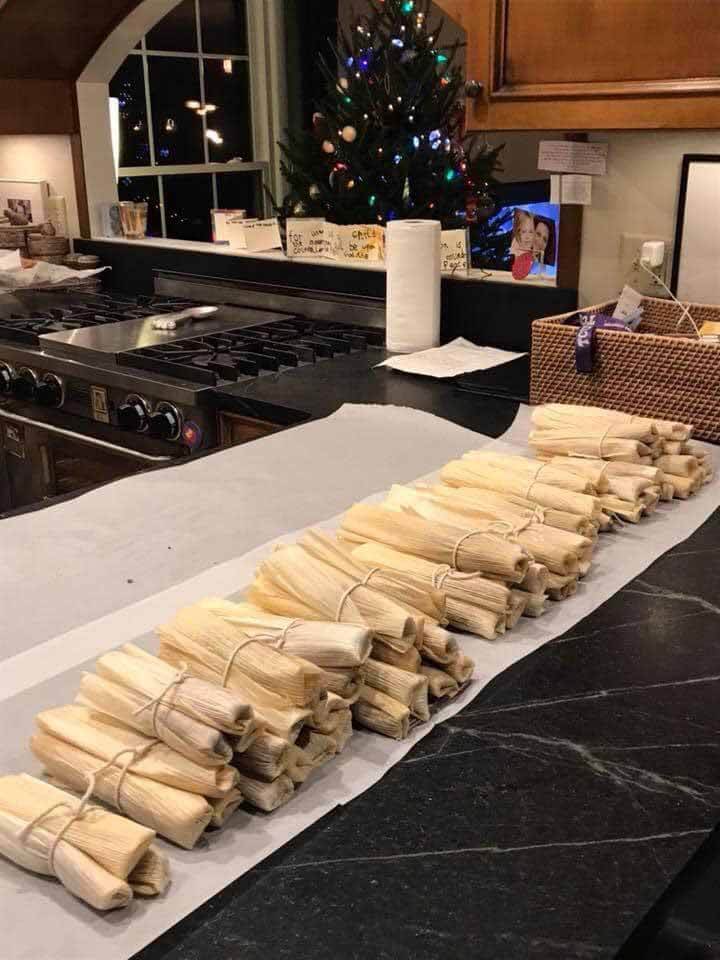 Rolled Mississippi tamales in Jere's kitchen