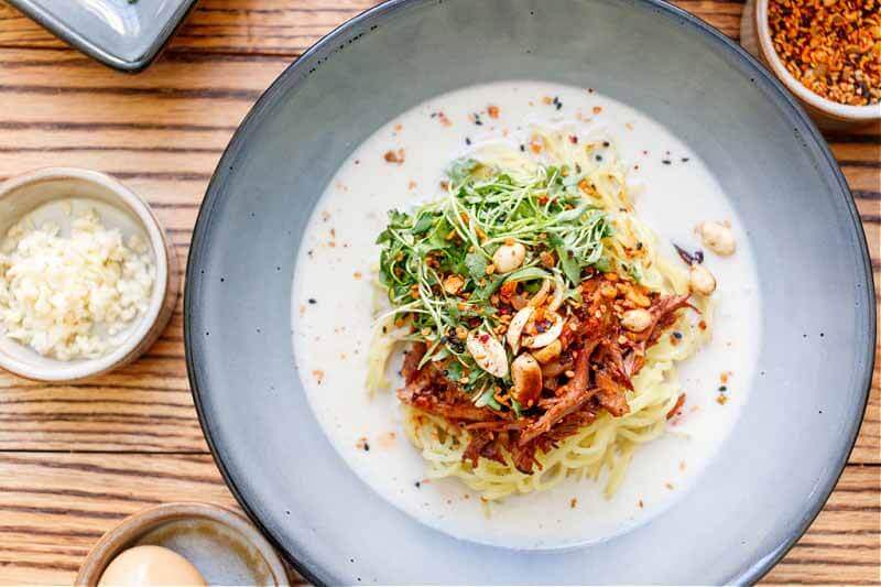 Operating out of the kitchen at Deacon's New South, NASHi Noodles gives us the tastiest ramen around. Image: Amy Whidby Pork Shank Ramen at new restaurant NASHi Noodles, a new Nashville restaurant