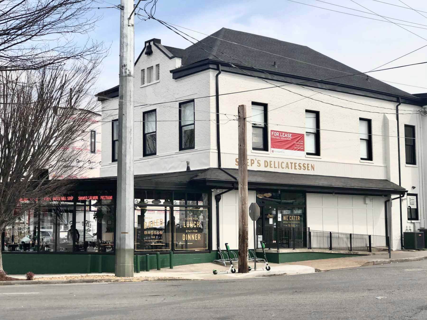 Shep's Deli takes over the former Marché location, offering a dose of East Coast charm in East Nashville. Image: Jenna Bratcher The exterior of Shep's Delicatessen, a new Nashville restaurant