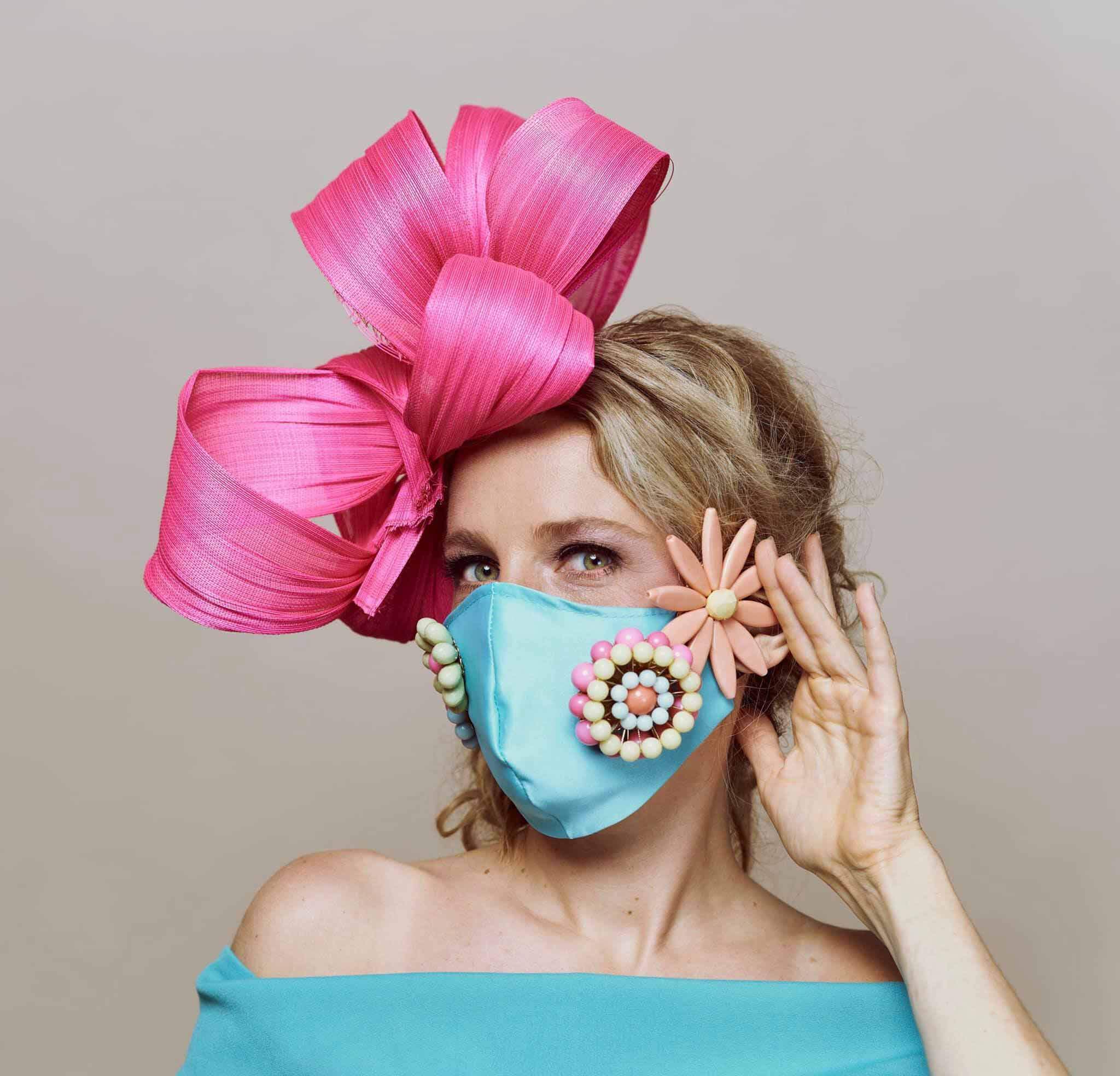 Matching Derby hat and face mask from The Mill by Kenzie