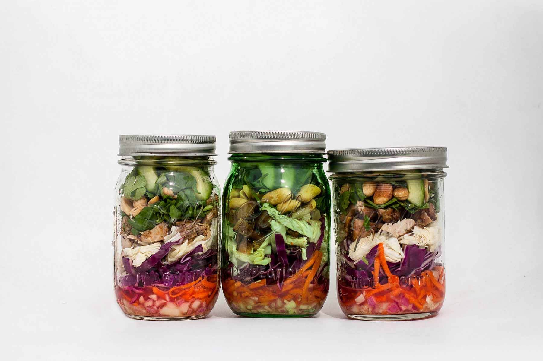Vietnamese salad jars from Dinner Belle