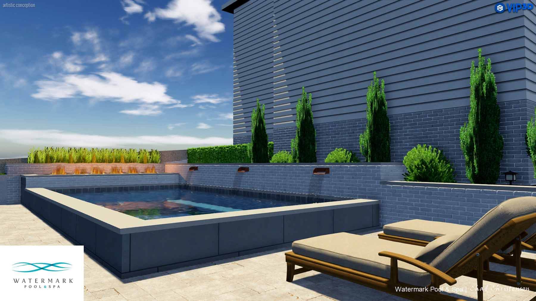 Rendering of private in-ground pool