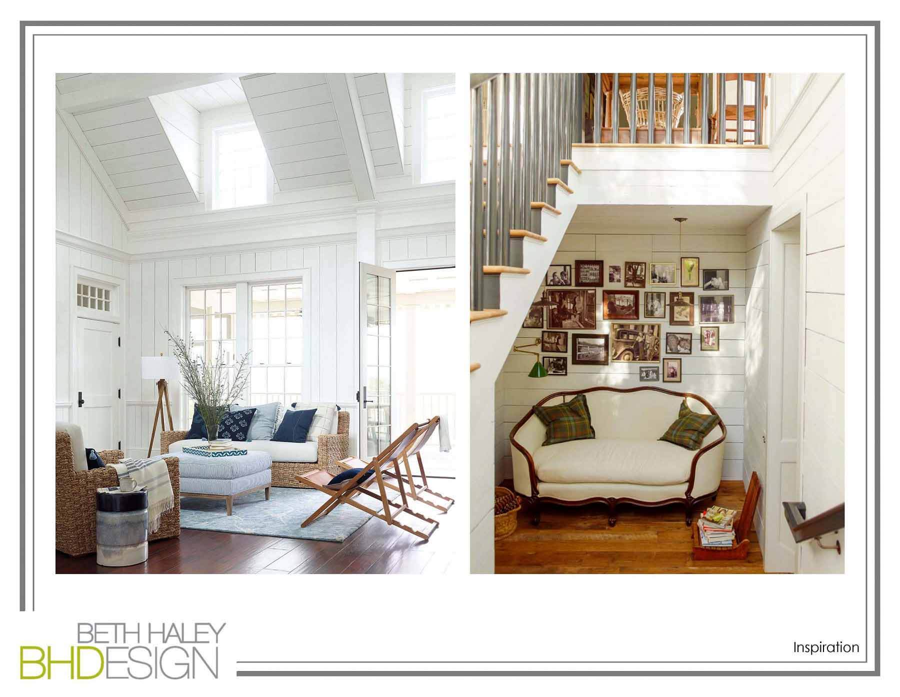 Beth Haley Design vision board showing two living spaces