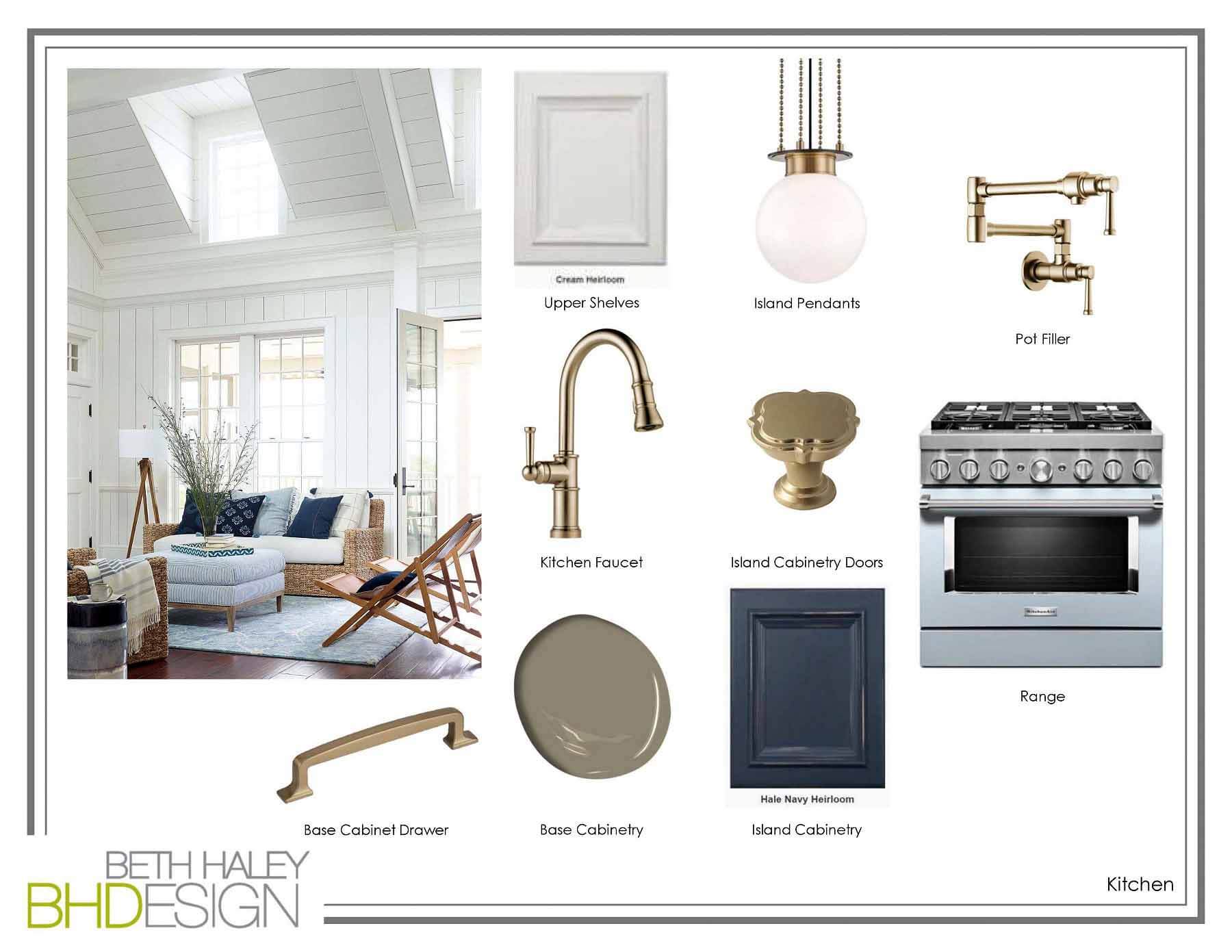 Kitchen inspiration board by Beth Haley Design