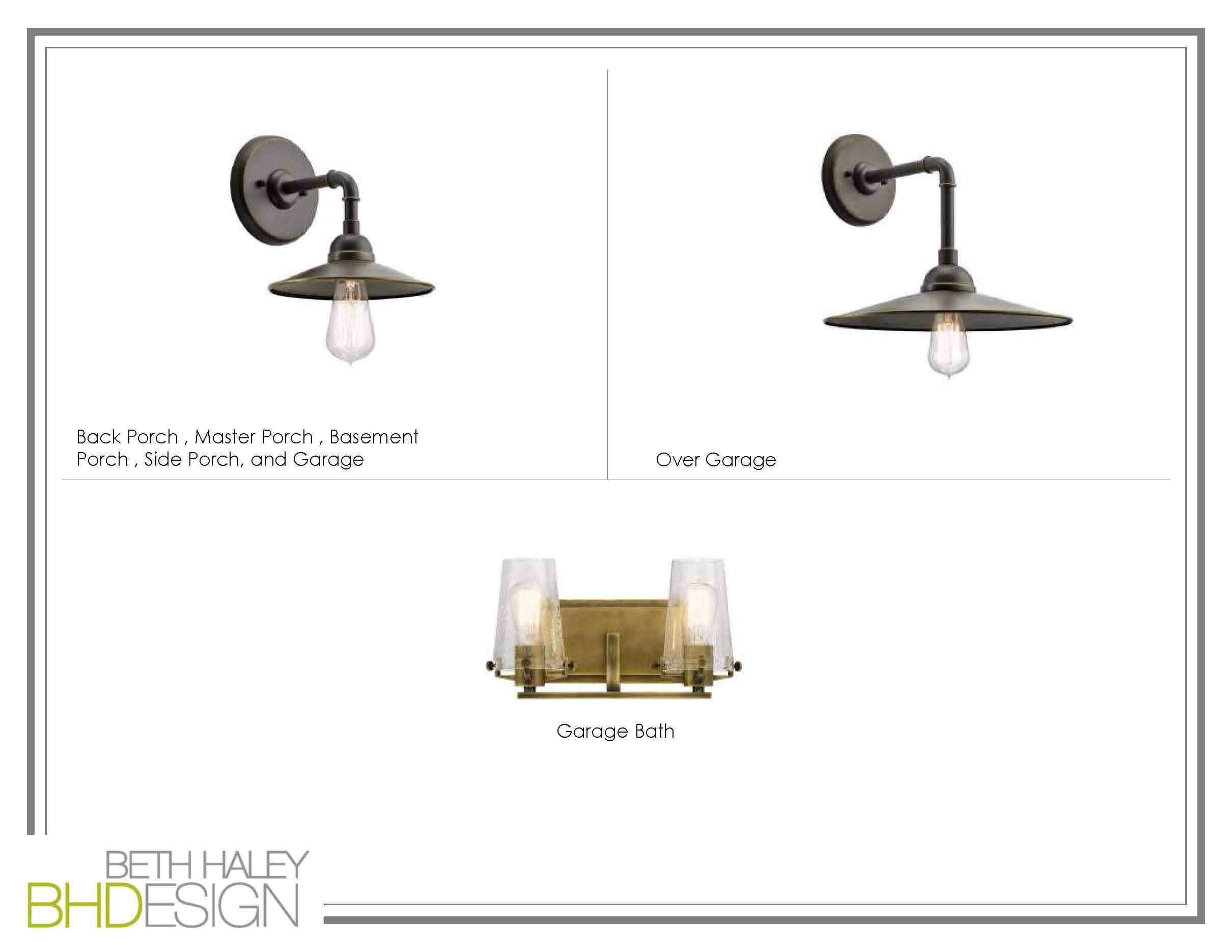 Inspiration board for outdoor lights at 2811 Belmont Boulevard