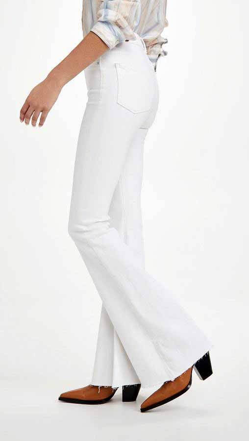 flared white jeans