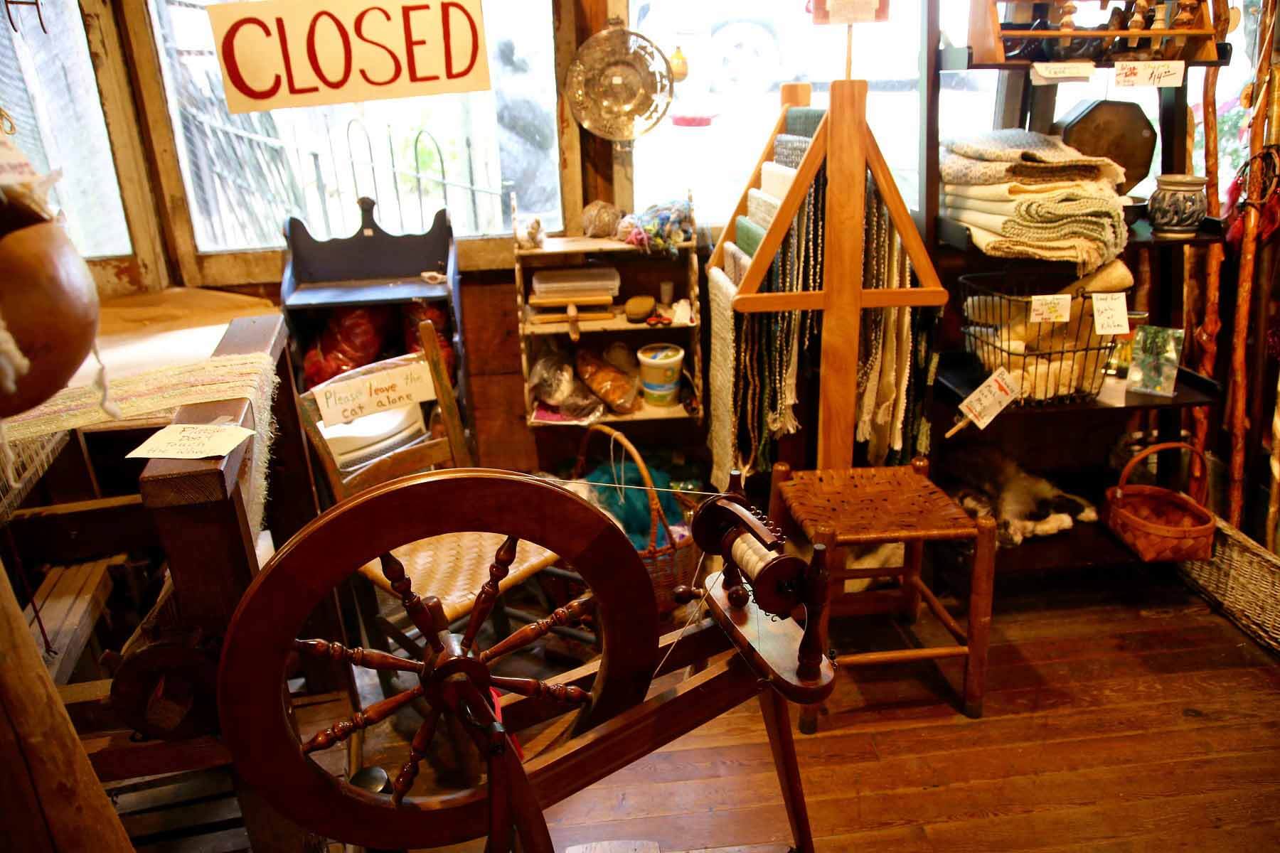 Loom and locally crafted goods in store