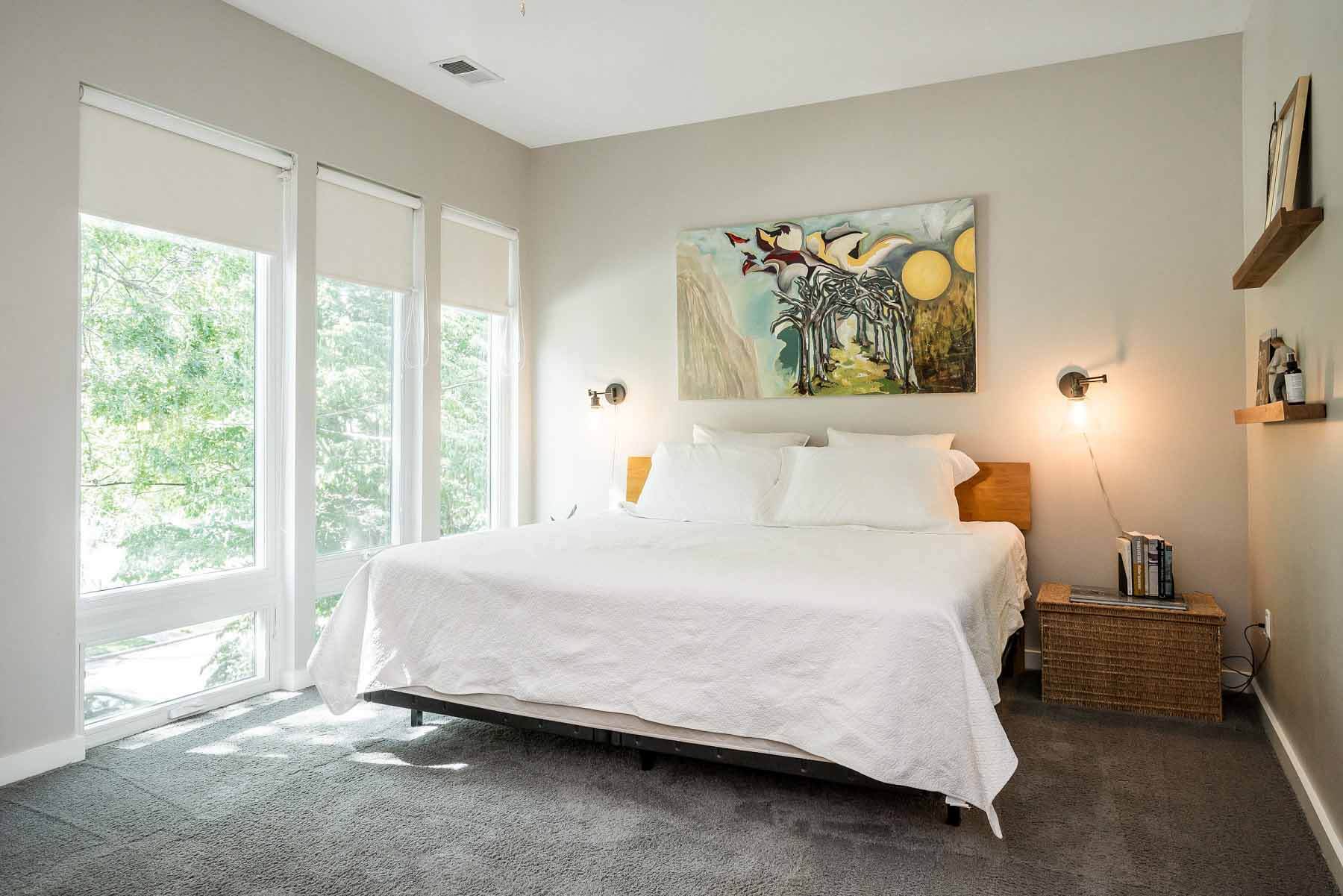 Master bedroom in custom-built home