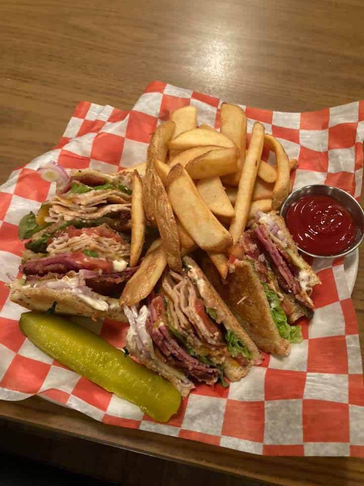 Sandwich plate with fries from The Bayou