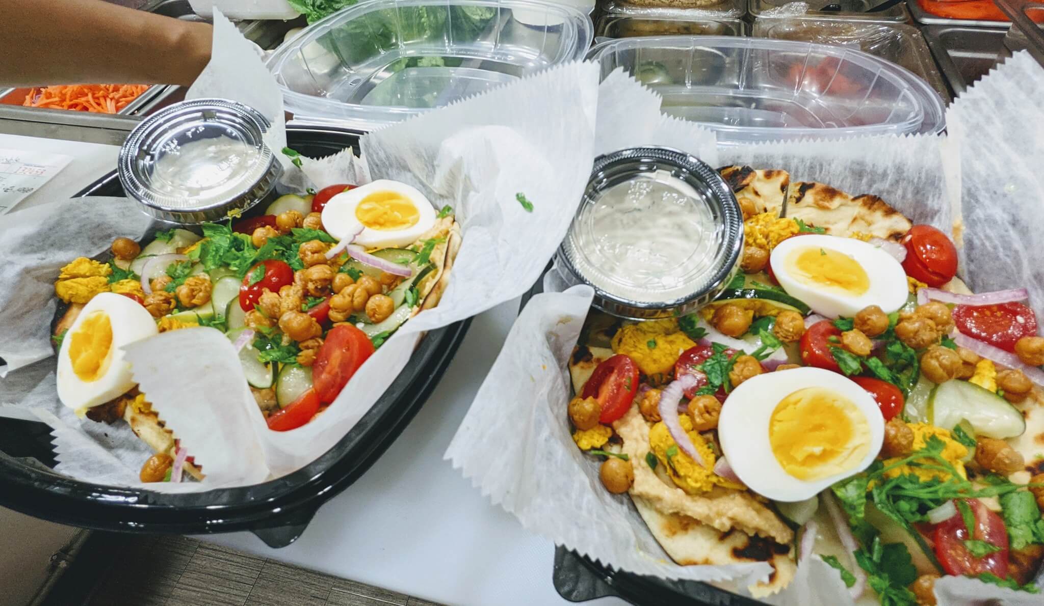 Zayde's NYC Deli serves chicken shawarma, coffee scented beef, and veggie grilled flatbreads for dinner – they’ll be available at Zayde's at the J as soon as dinner service launches. We can’t wait! Image: Marisa Baggett Veggie grilled flatbreads from Zayde’s at the J, a new Memphis restaurant