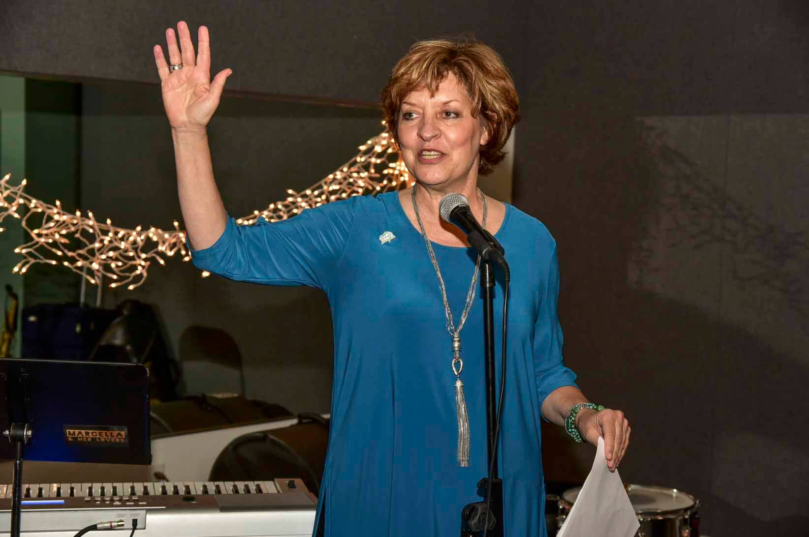 Mary speaking at Welcome to Memphis' Pick Awards