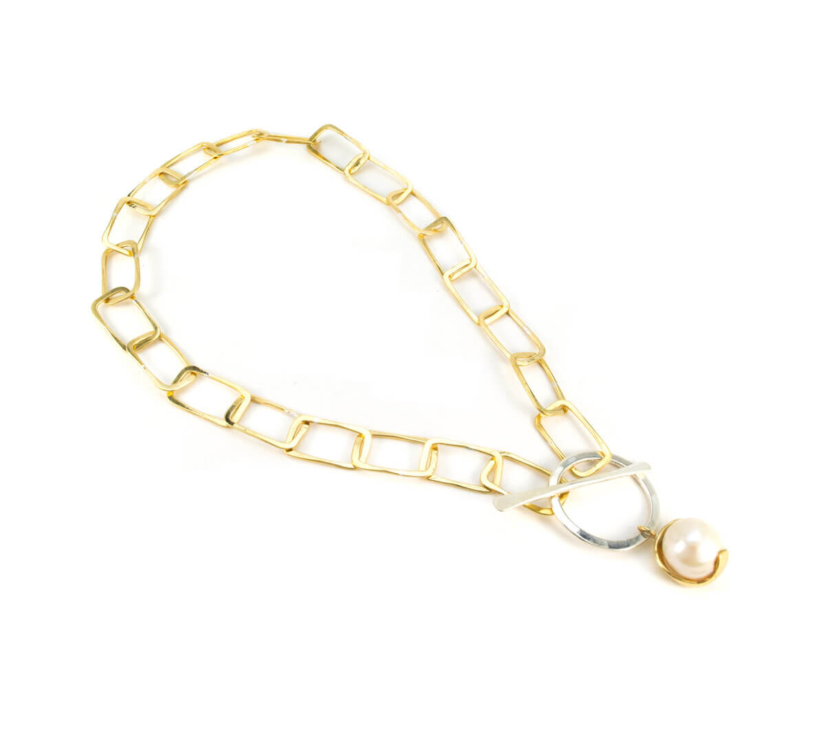 Pearl melt ball toggle necklace from Margaret Ellis