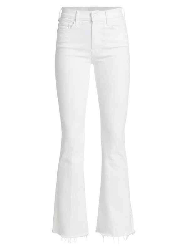 flared white jeans
