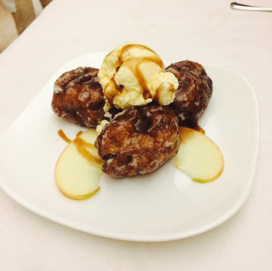 Apple fritters from Vino, a must-try dish in Birmingham