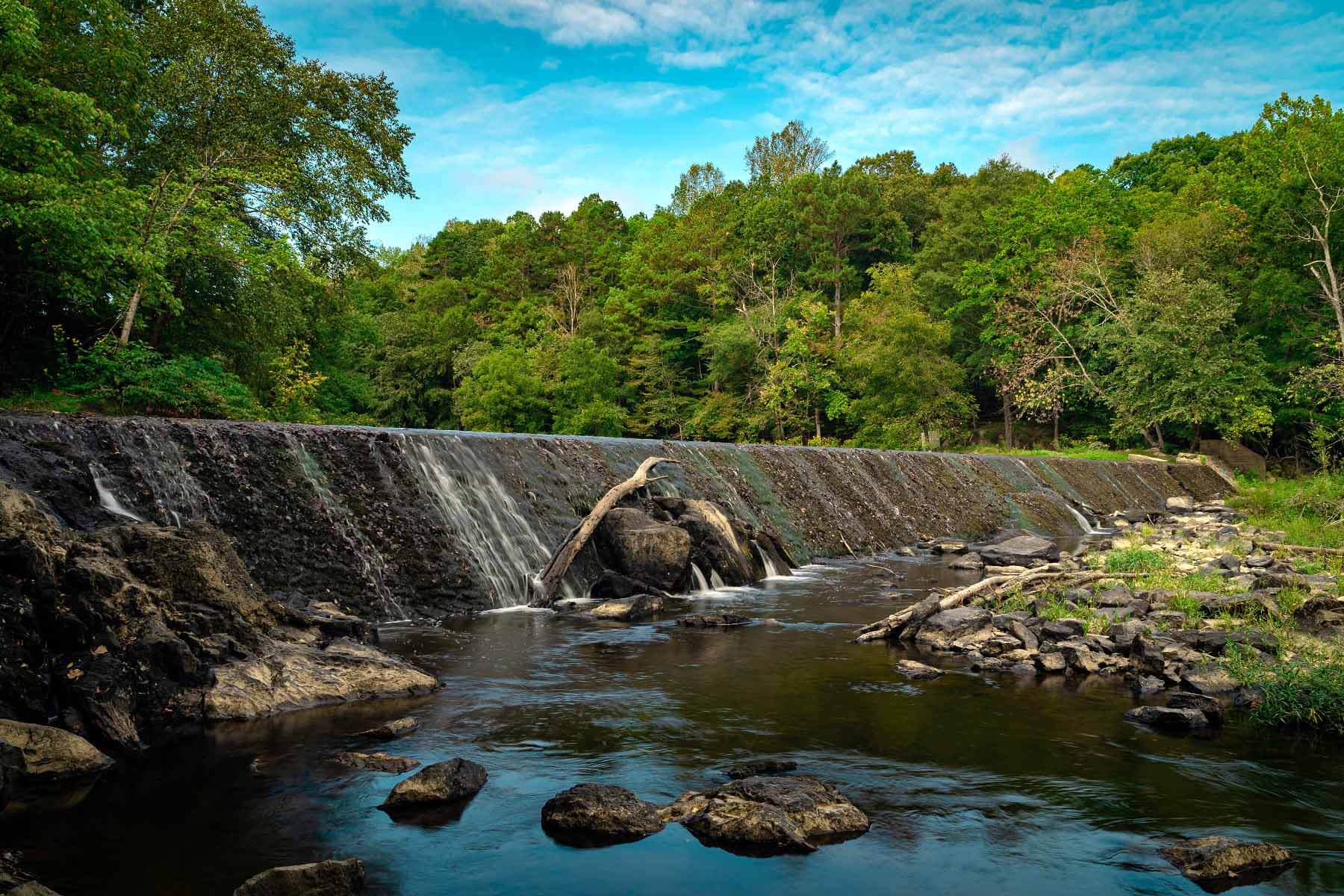 Waterfall at the West Point on the Eno in Durham, NC