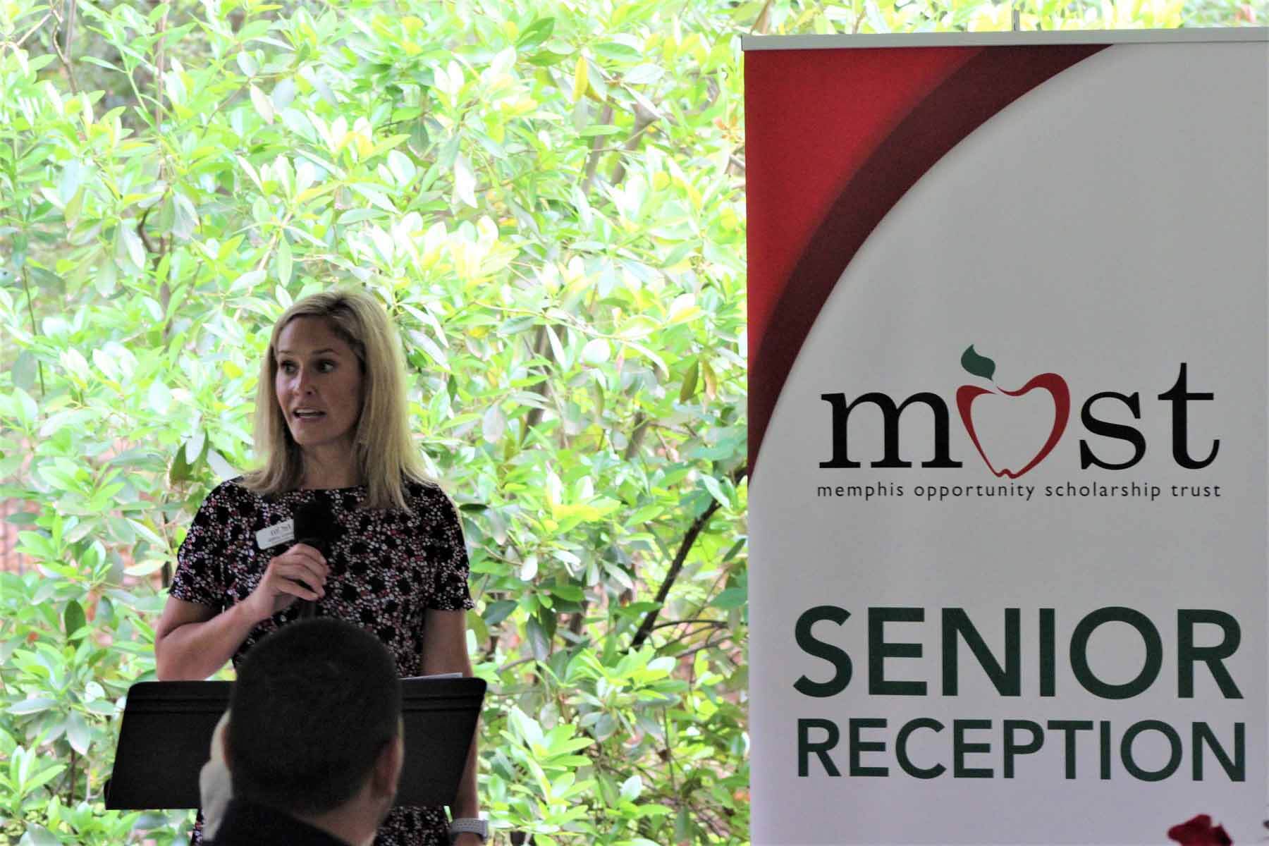 Abbey speaking at this year’s Senior Reception