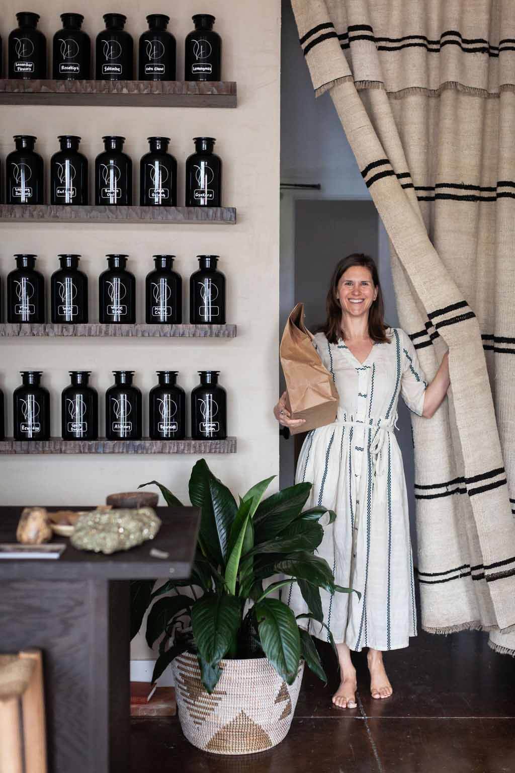 Sarah Scarborough, the Tea Huntress, at her shop