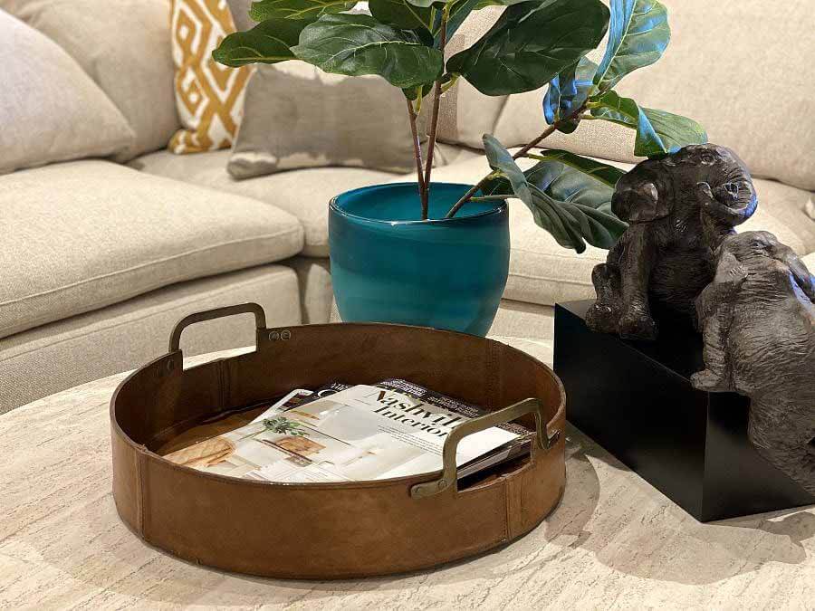 Leather tray, $125, exclusively at Merridian Tray from Merridian