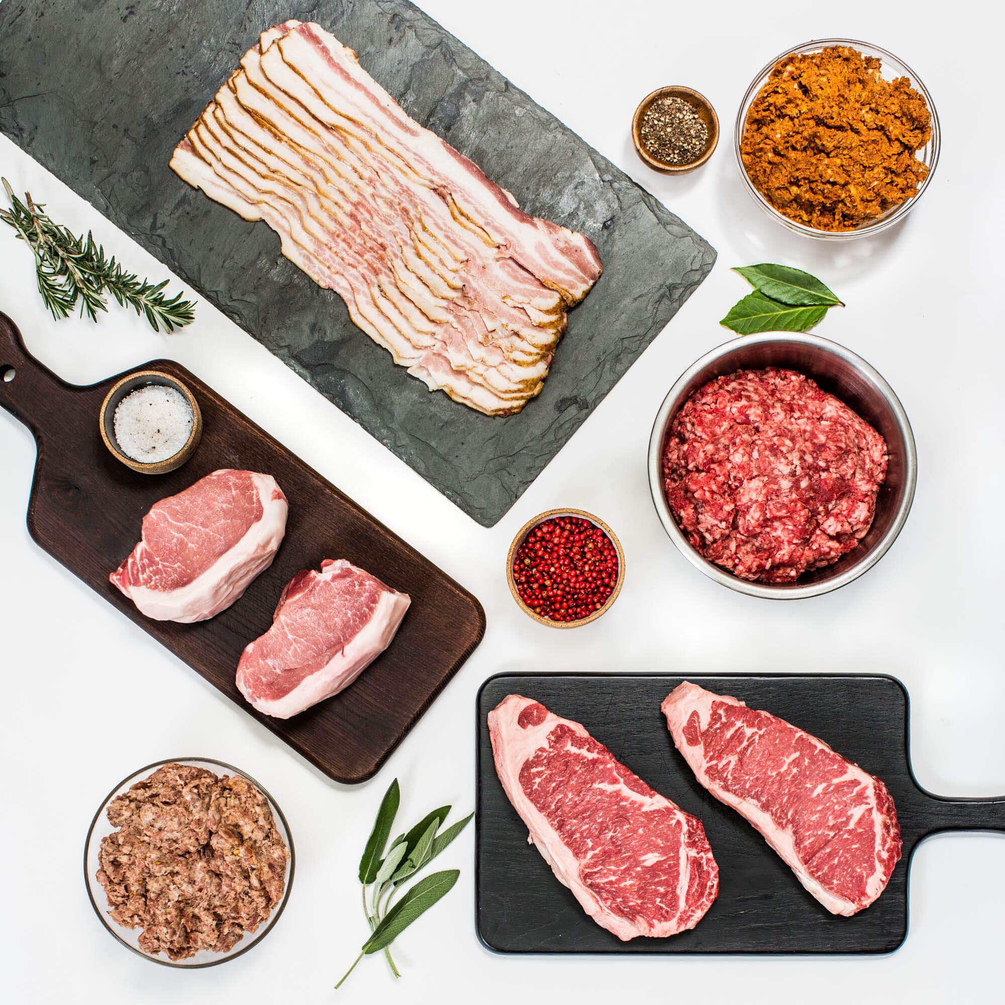 Best of Porter Road Box, $100, from Porter Road Butcher | Image: Andrea Behrends Southern FINDS June: An array of meats from Porter Road Butcher, including bacon and steaks