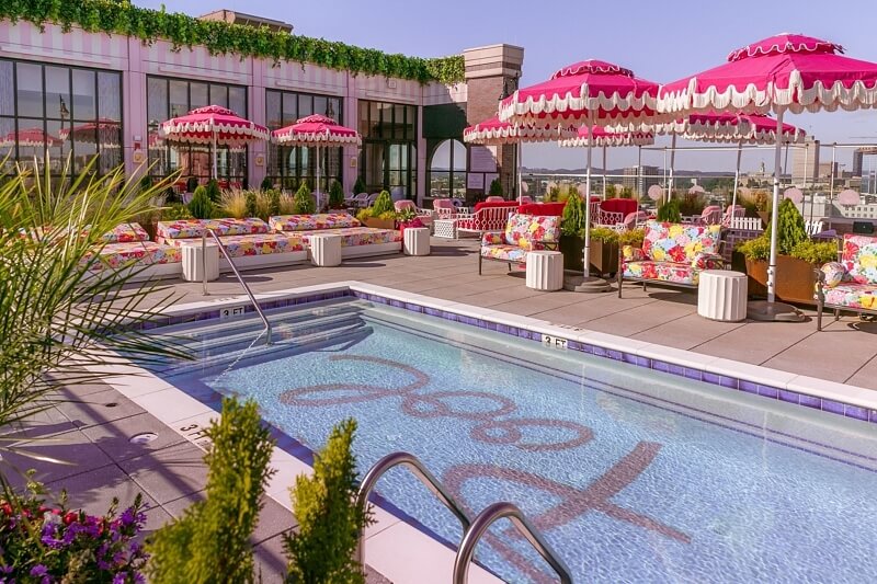 It's kitschy. It's fun. It's fabulous. Take a dip in the Governor's Pool at White Limozeen. Image: Digital Love The rooftop pool at White Limozeen