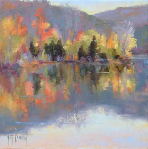 A plein air painting of Radnor Lake