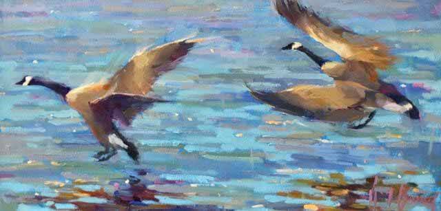 Kim Barrick painting of wild geese