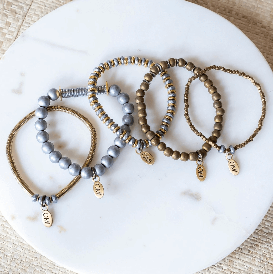OMI Beads Mixed Metal bracelet set