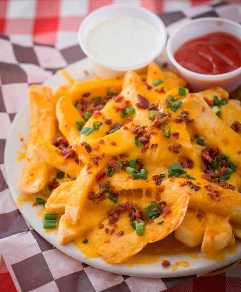 Cheese fries at Huey's Restaurant 