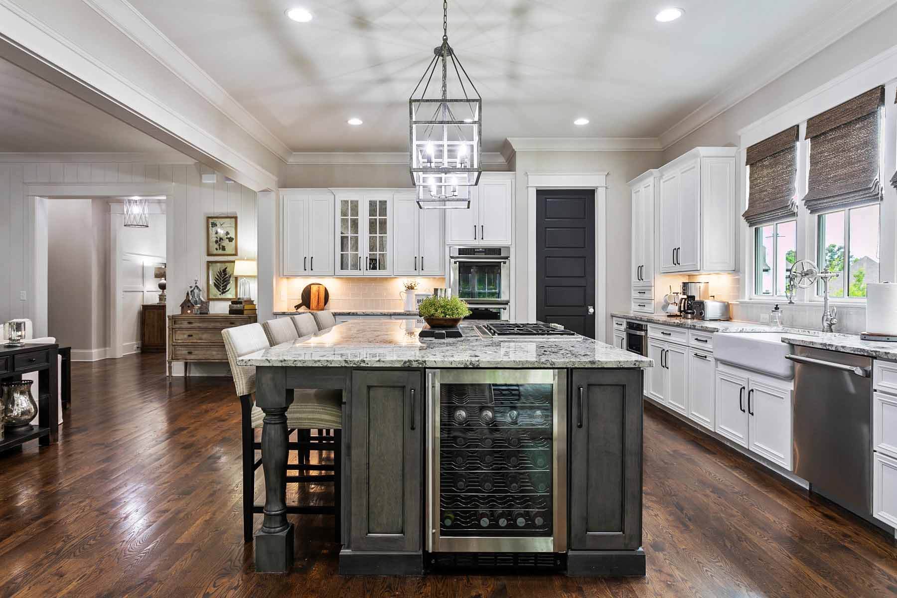 Professional-grade kitchen with wine cooler