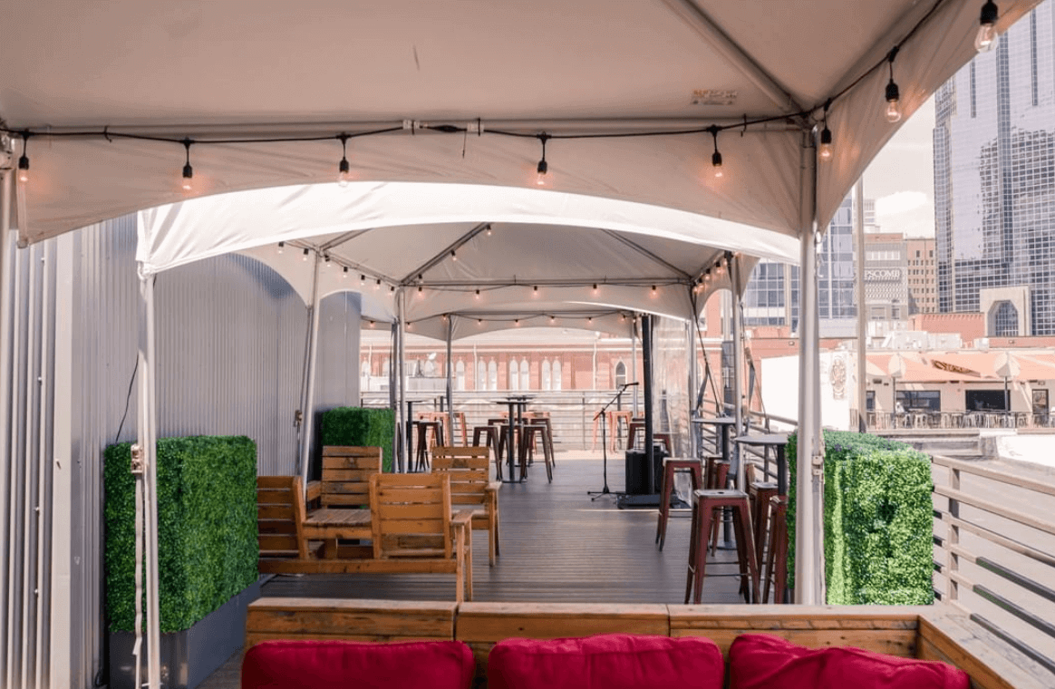 Rooftop bar at AJ's Good Time Bar