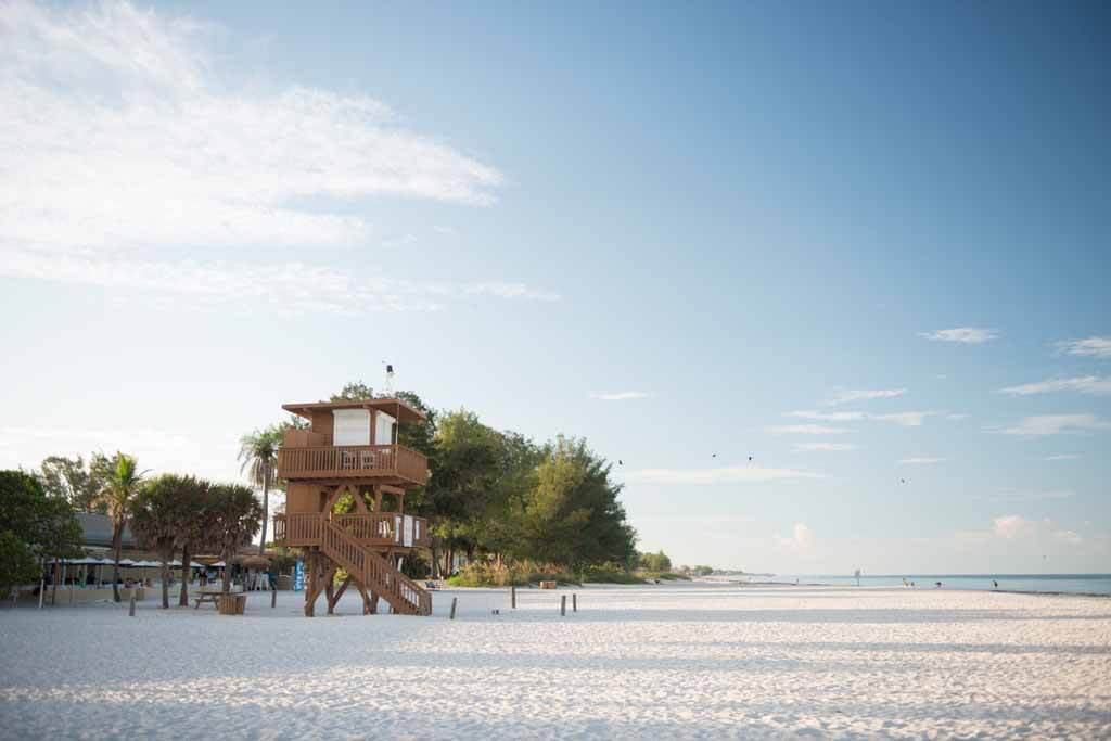 Lifeguard stand at Manatee Beach in Bradenton, FL