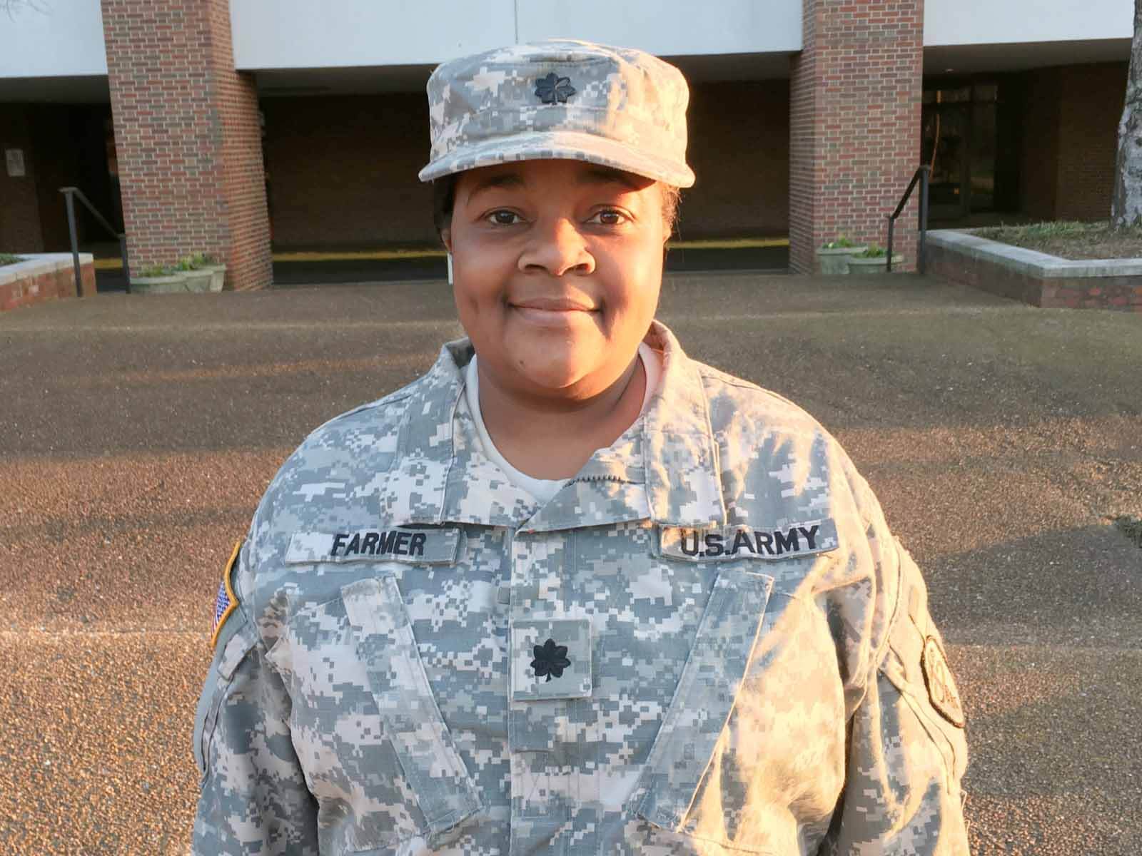 Dr. Cherae Farmer-Dixon in her army reserve uniform