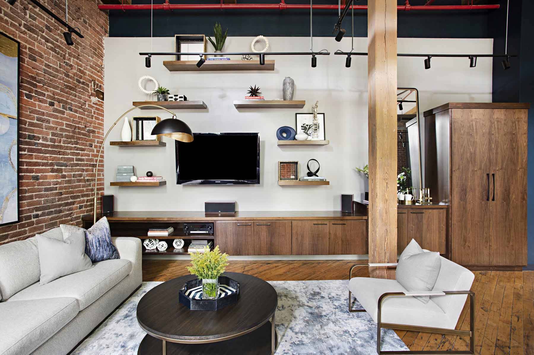 Front living room space at Werthan Loft condo